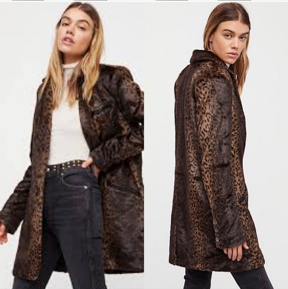 Free People Jackets & Blazers - Free People Leopard Cheetah Coat Jacket